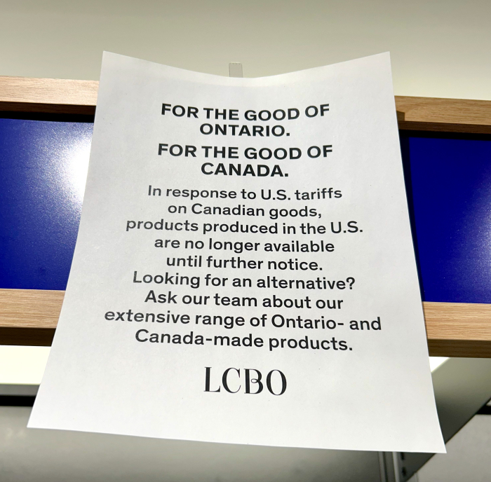 LCBO sign March 2025 LCBO sign March 2025