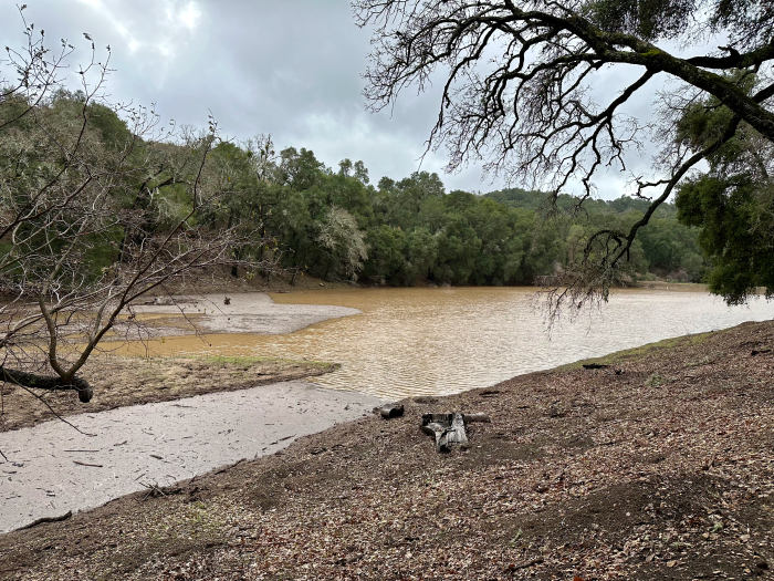 Las Tablas Creek and lake Las Tablas Creek and lake