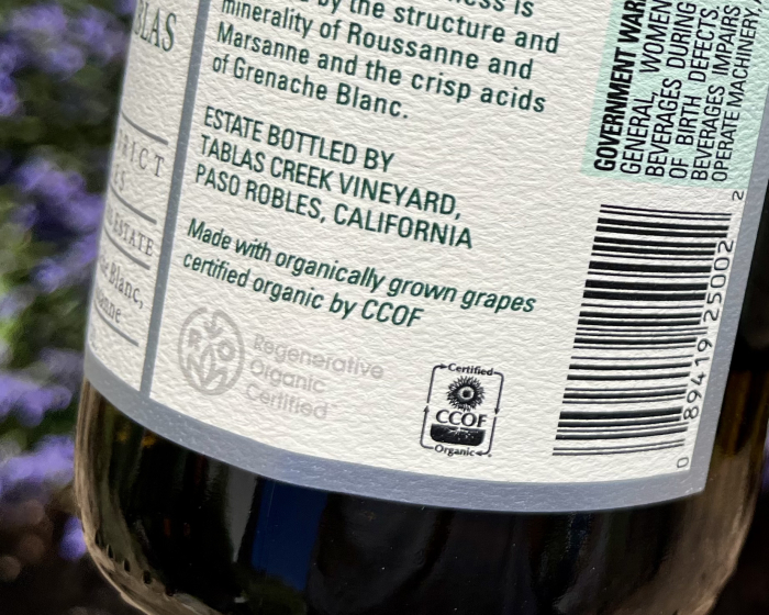 ROC and CCOF Logos on 2021 Cotes Blanc ROC and CCOF Logos on 2021 Cotes Blanc