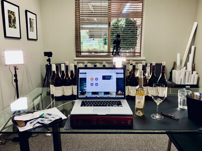Office with lots of wines and Zoom Office with lots of wines and Zoom