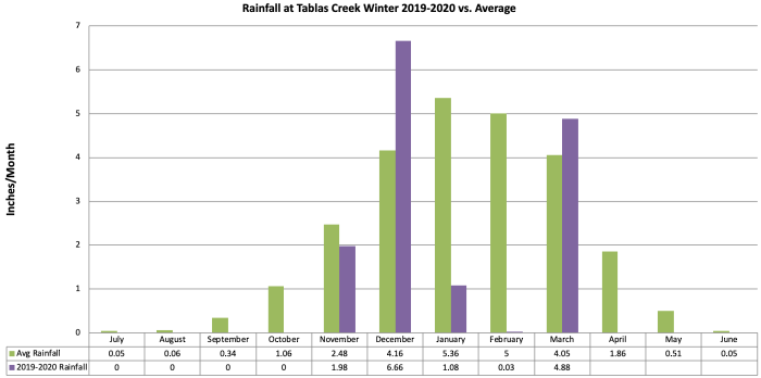 Winter 2019-20 Rainfall by Month Winter 2019-20 Rainfall by Month