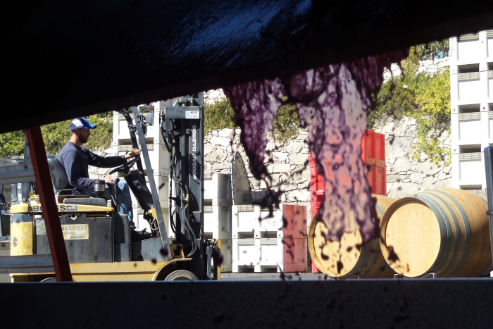 Craig on forklift through press Craig on forklift through press