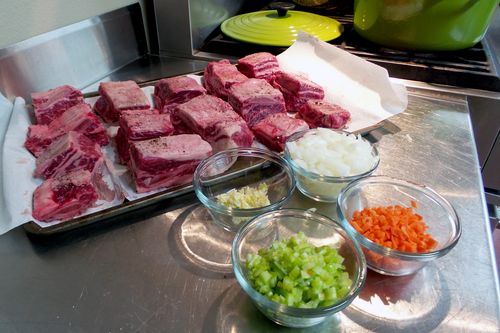 Meat and mirepoix Meat and mirepoix