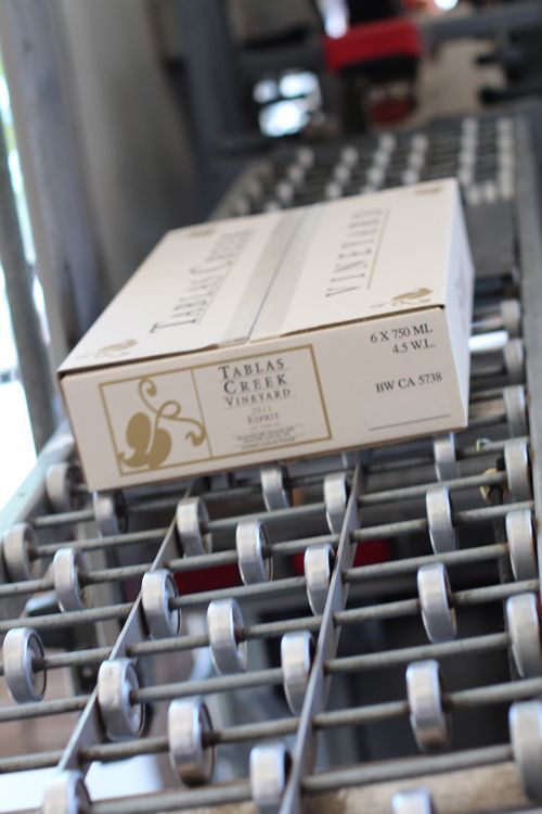Case of 2011 Esprit rolling off bottling line Case of 2011 Esprit rolling off bottling line